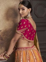 Mustard Banarshi Silk Lehenga